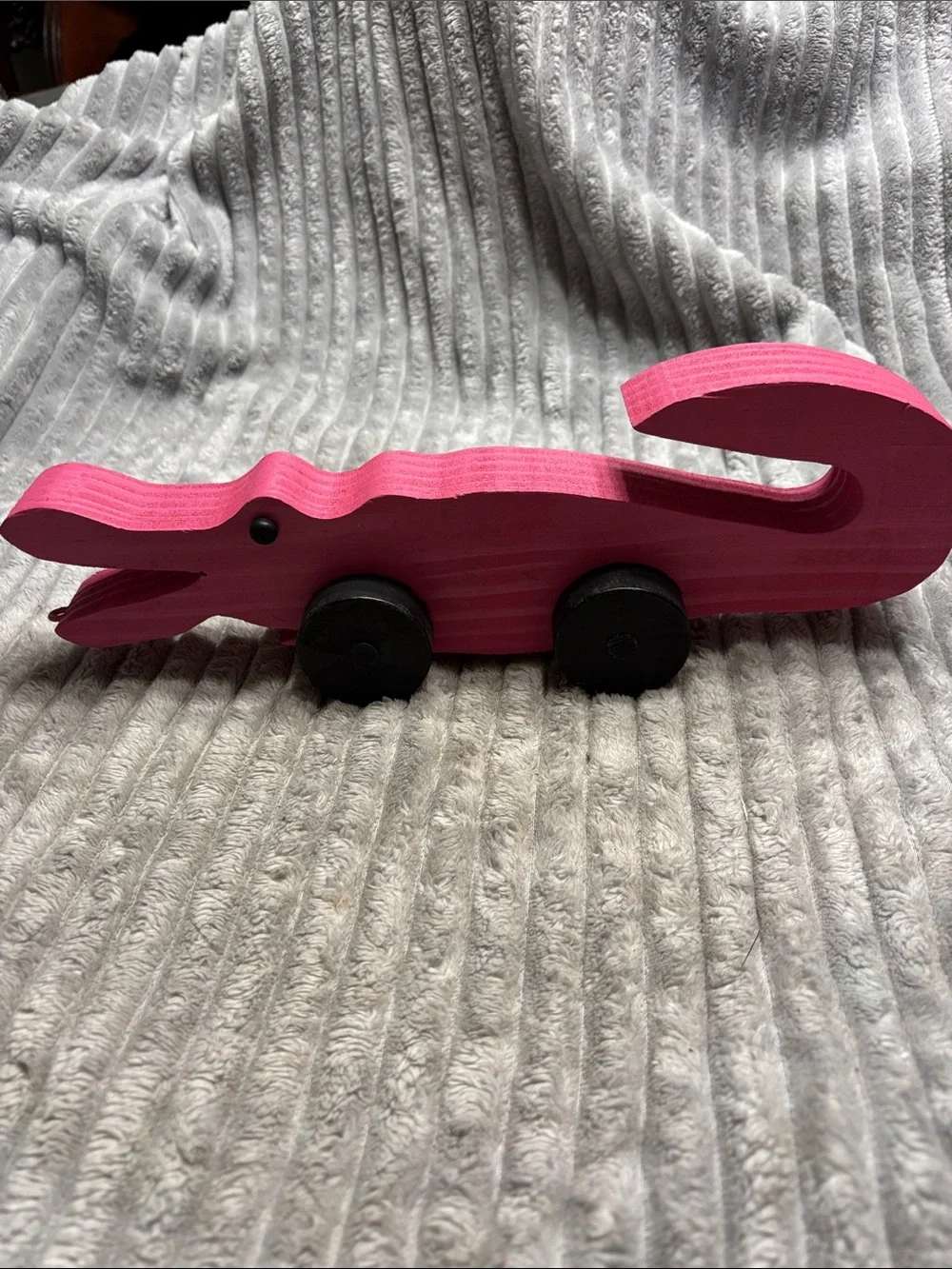 Pink Wooden Crocodile Pull Toy - Kids Toy